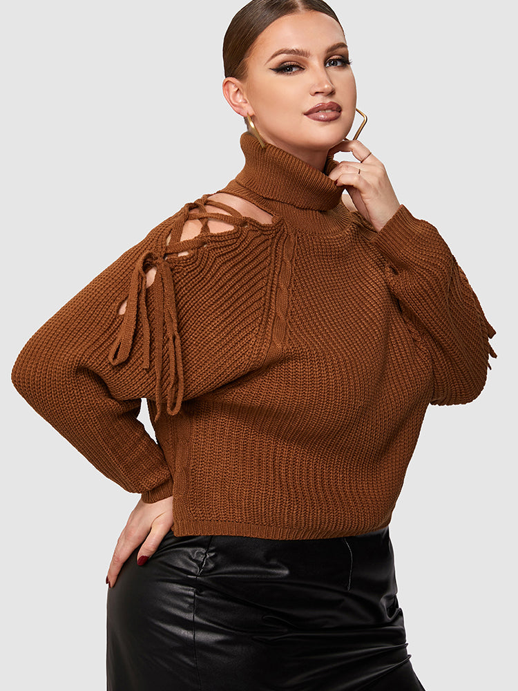 Drawstring Lace Up Sweater