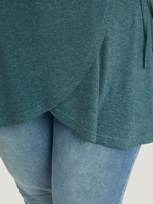 Plain Wrap Asymmetrical Hem Knot Side Tank Top