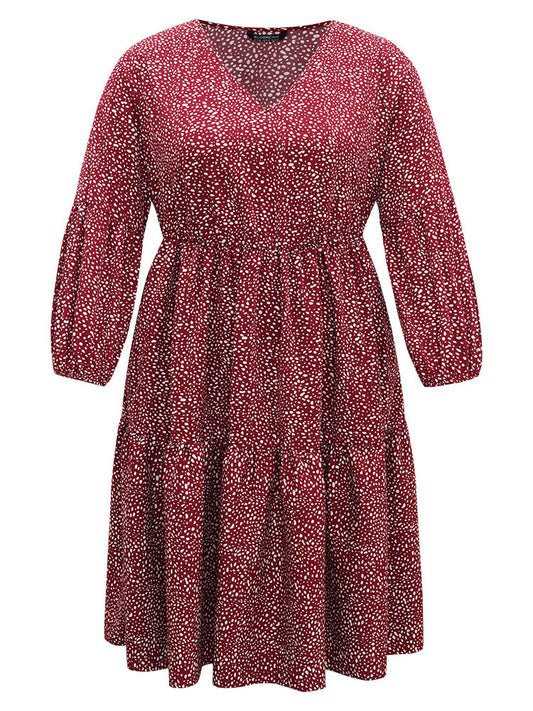 Leopard Print Pocket Flutter Hem Dress