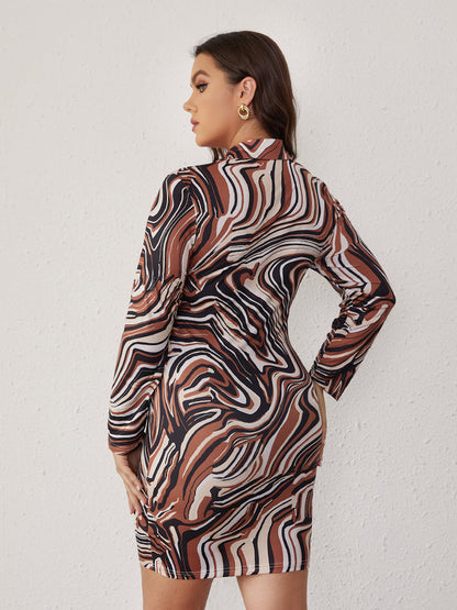 Ripple Printing Dress