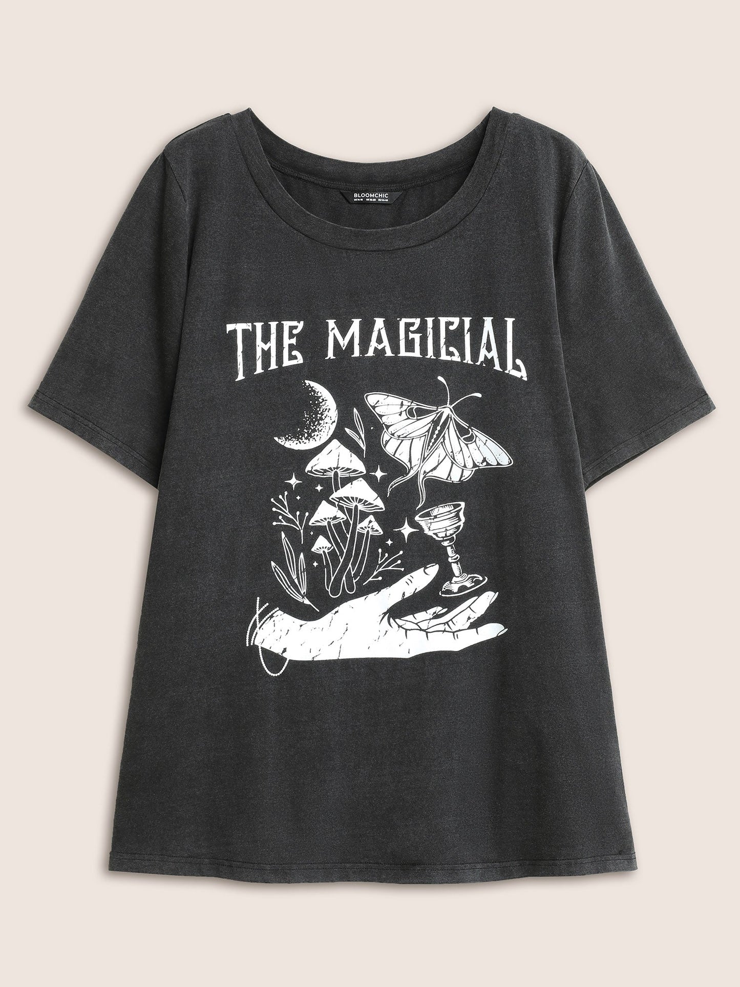 Horoscope Print Vintage Round Neck T-shirt