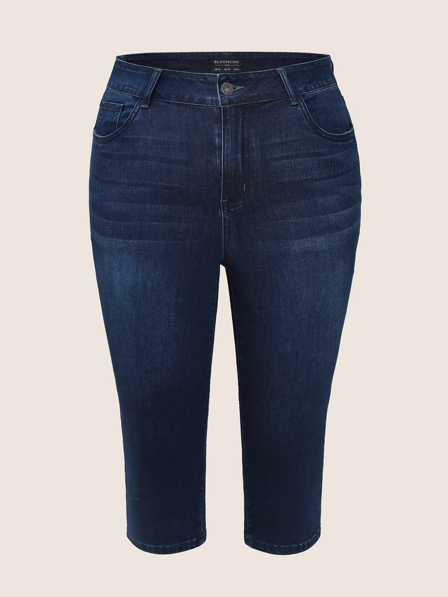 Dark Wash Below The Knees Pocket Jeans