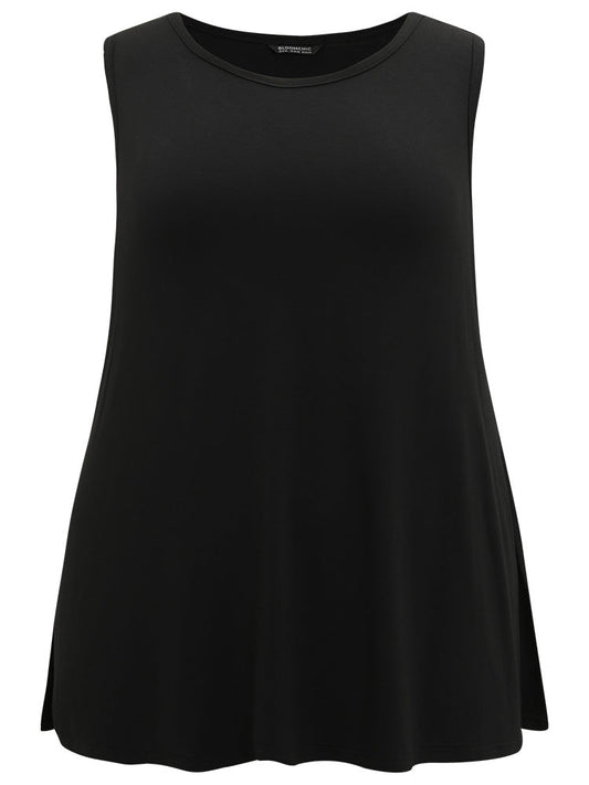 Supersoft Essentials Solid Split Side Crew Neck Tank Top