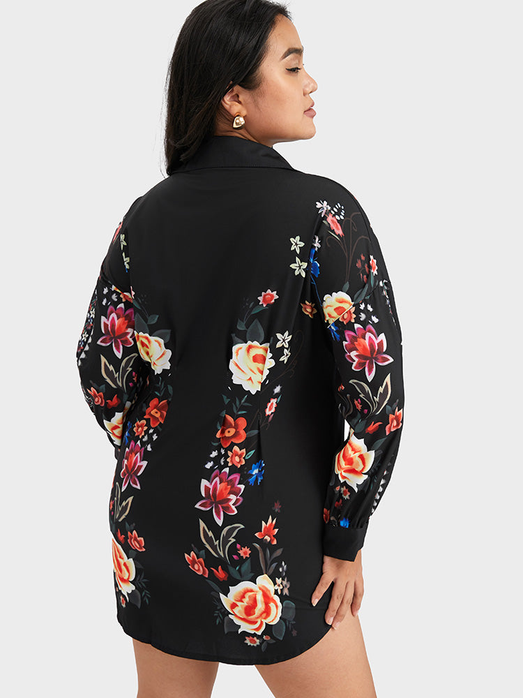 Floral Button Shirt Dress