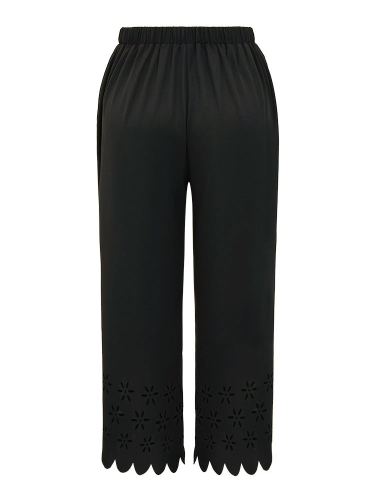 Plain Pocket Laser Cut Pants