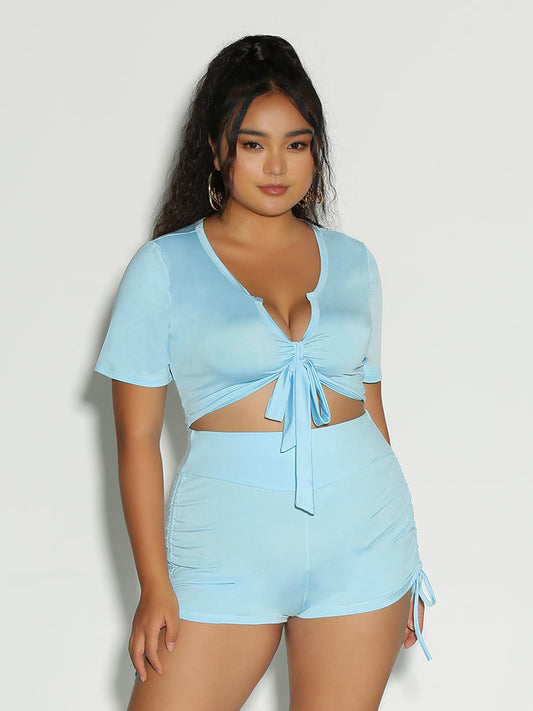 Bowknot Notched Front Top