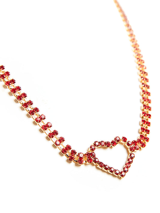 Rhinestone Heart Necklace