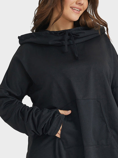 Asymmetrical Hooded Loose Sweatshirt