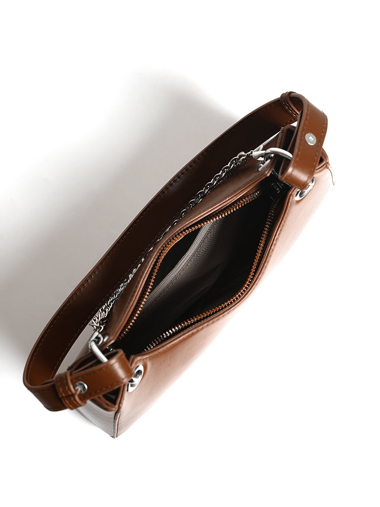 Chain Decor Baguette Bag