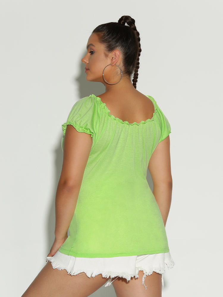 Frill Trim Bowknot Top