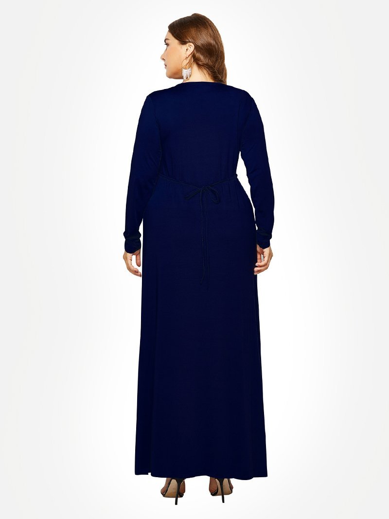 Ruched Decoration V-neck Maxi Dress