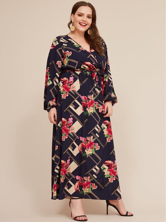 Floral Printed Wrap Maxi Dress