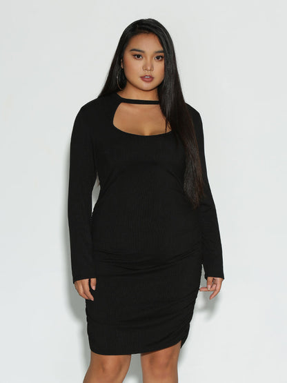 Cut Out Long Sleeve Dress