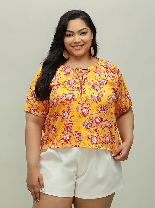 Paisley Floral Drawstring Top