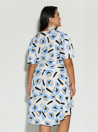 Colorblock Irregular Hem Dress