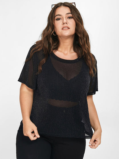 Black Sheer Mesh T-shirt