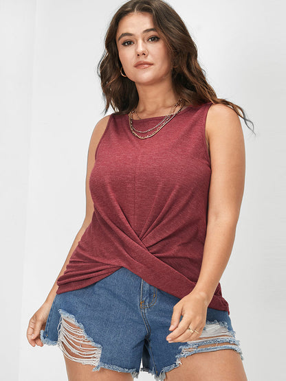 Twisted Front Marled Tank Top