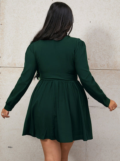 Plain Cut Out Flare Hem Dress