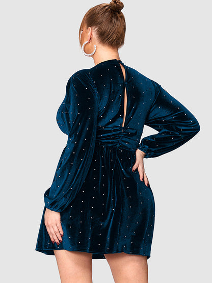 Polka Dot Deep V Neck Dress