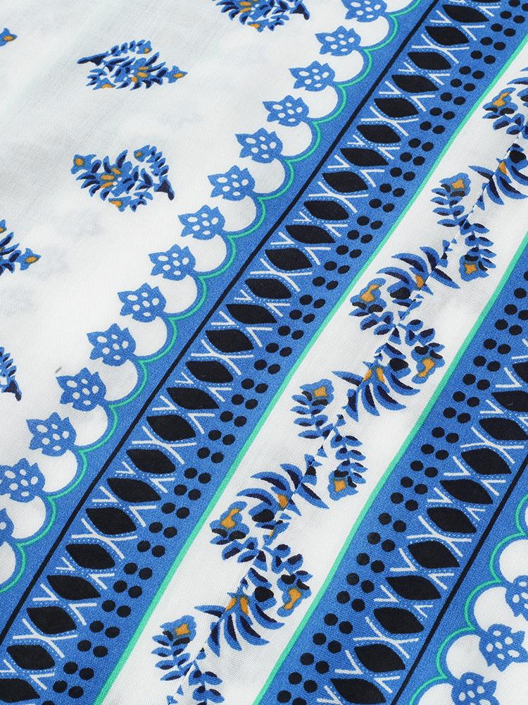 Backless Ethnic Printed Dress