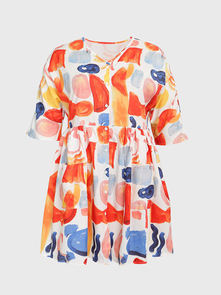 Painting Button Dress