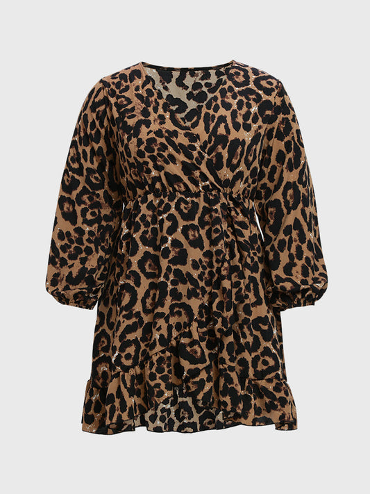 Leopard Print Ruffle Dress