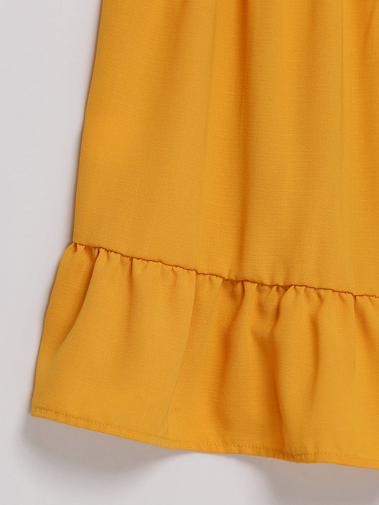 Ruffle Hem Backless Top