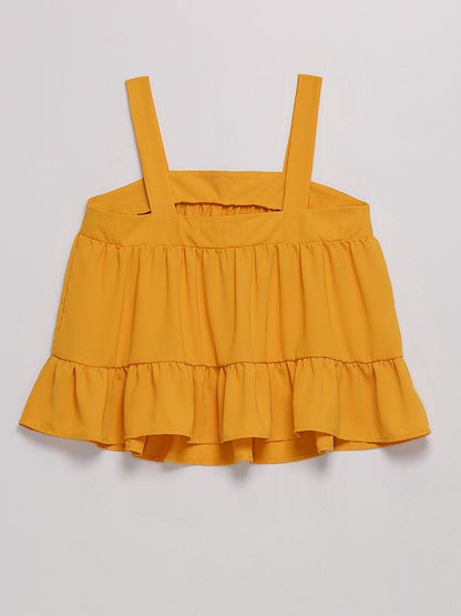 Ruffle Hem Backless Top