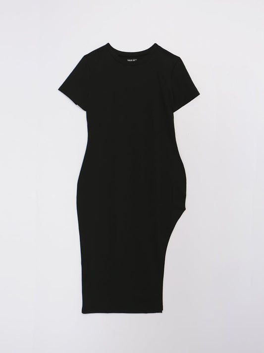 Short Sleeve Split Hem Dress