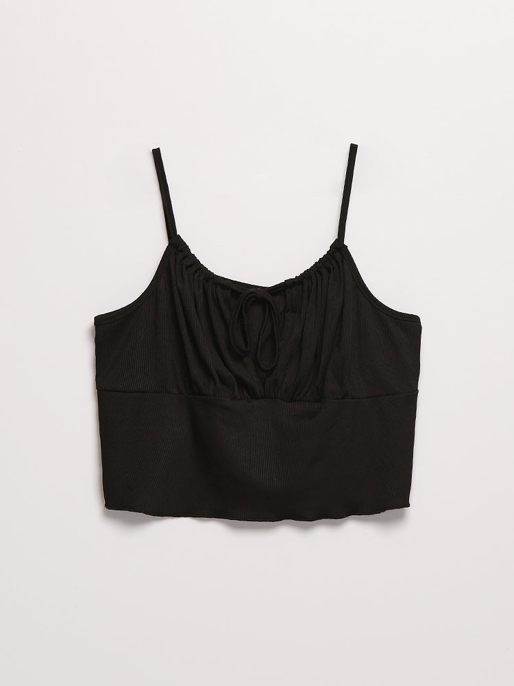 Keyhole Knotted Backless Top