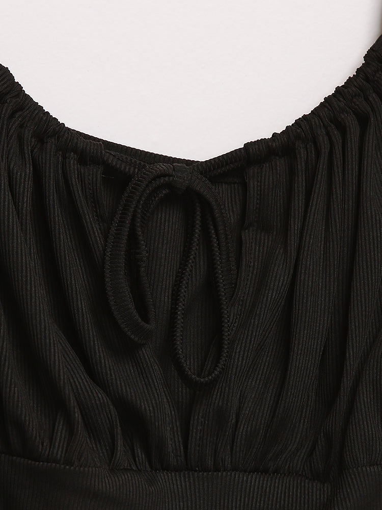 Keyhole Knotted Backless Top