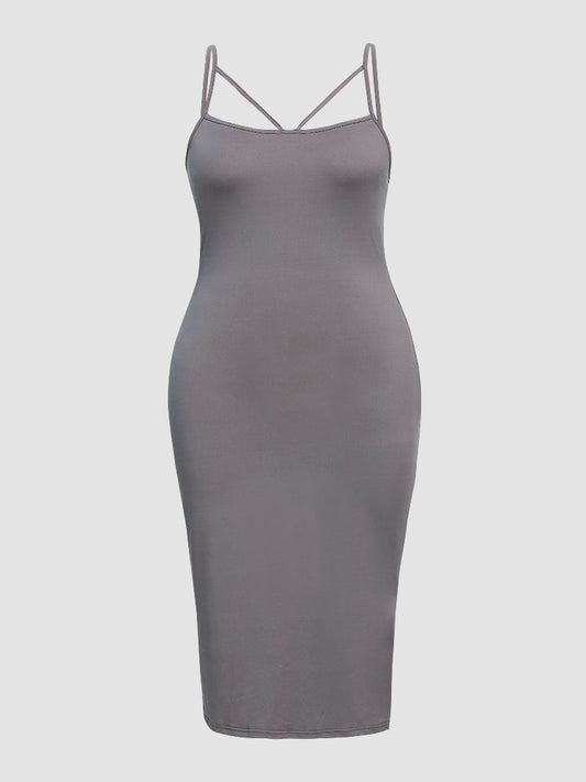 Cut Out Front Spaghetti Strap Dress