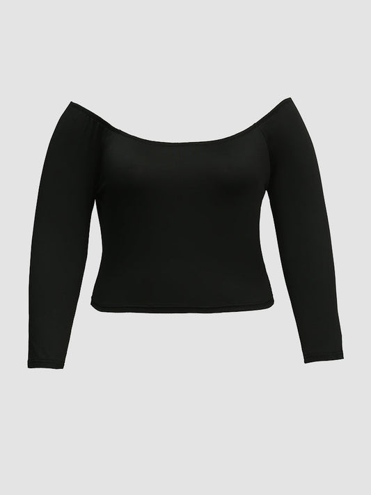 Shirred Long Sleeve Knit Top