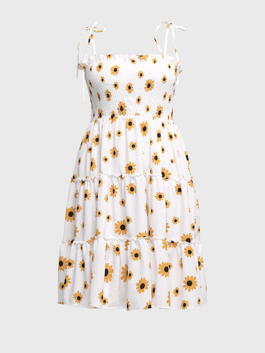 Daisy Floral Knotted Shoulder Dress