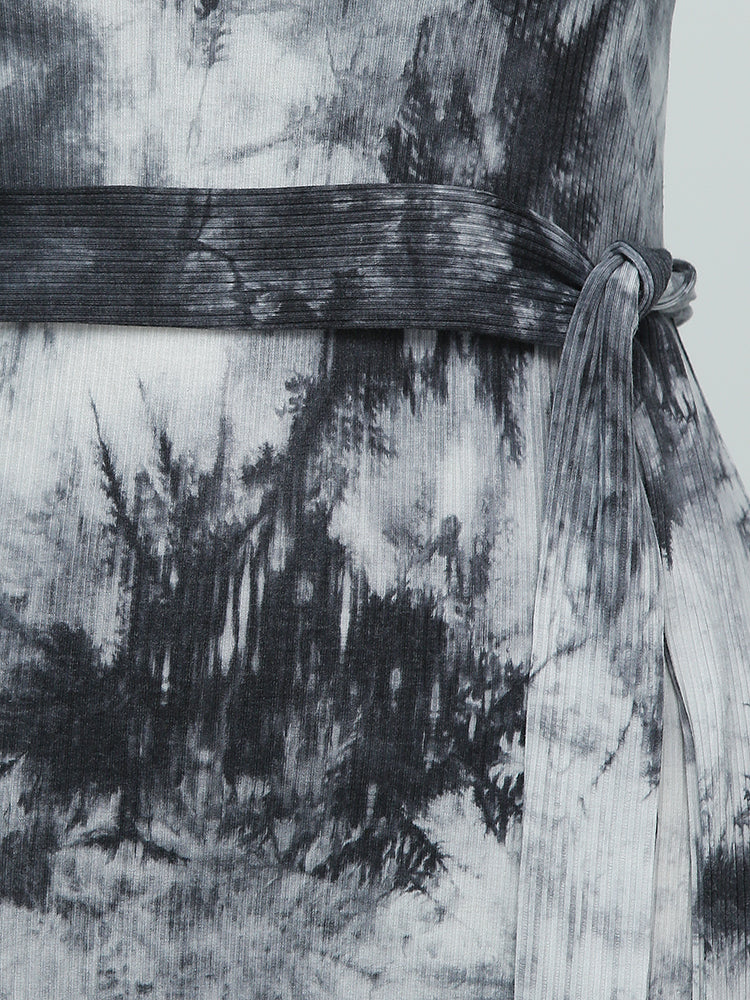 Tie Dye Belted Cami Dress
