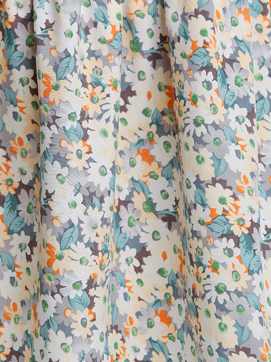 Ditsy Floral Ruffle Sleeve Dress