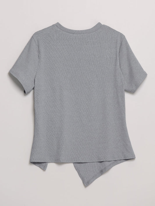 Irregular Hem Short Sleeve T-Shirt