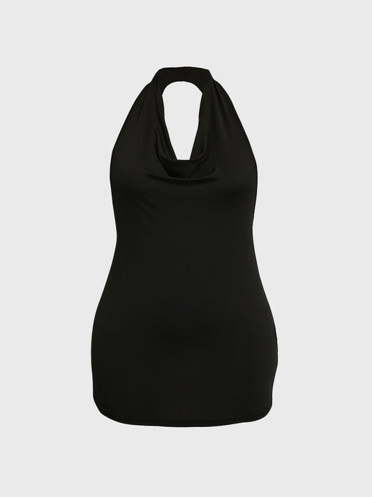 Halter Cowl Neck Sleeveless Top