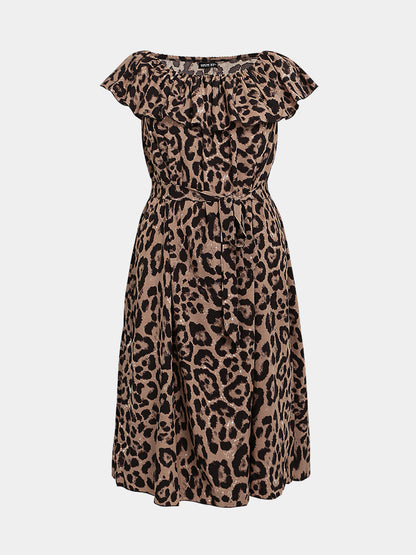Leopard Waist Knotted Dress