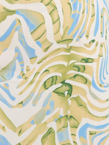 Abstrct Striped Cowl Neck Dress