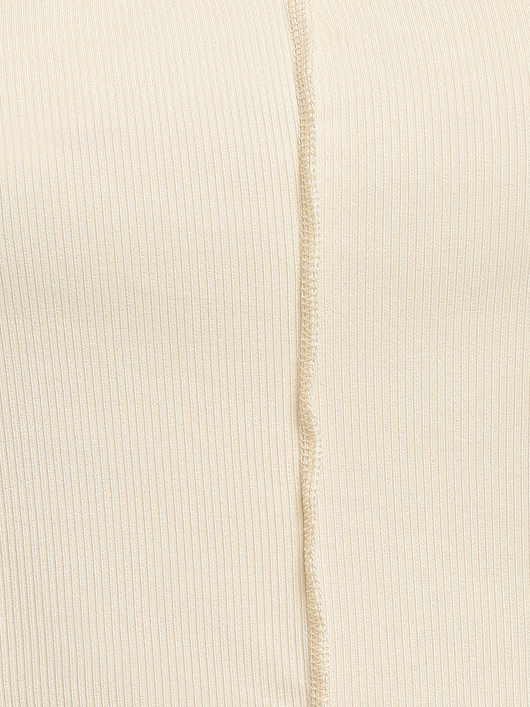 Stitch Wave Trim Sleeve Top