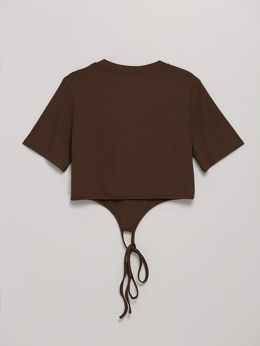 Cut Our Back Knotted Top