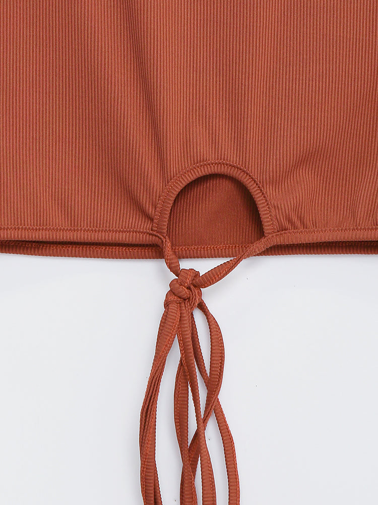 Keyhole Sleeveless Knotted Top