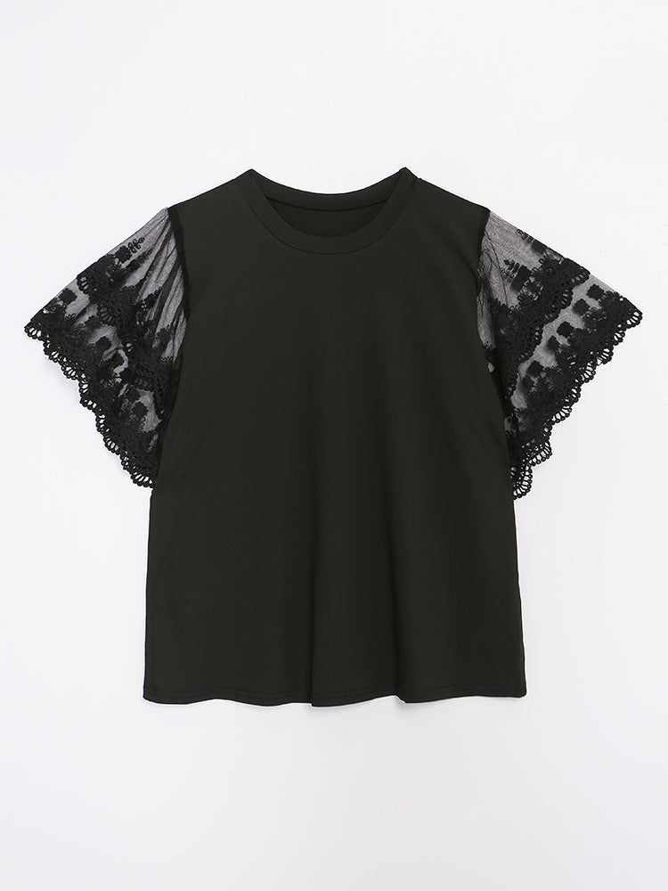Lace Dolman Sleeve T-Shirt