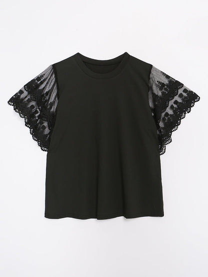 Lace Dolman Sleeve T-Shirt