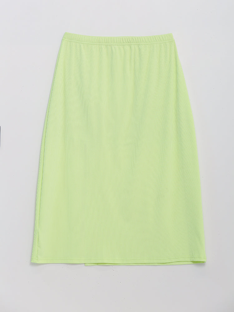 Button Split Hem Skirt