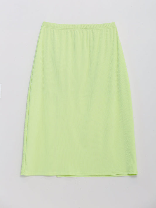 Button Split Hem Skirt