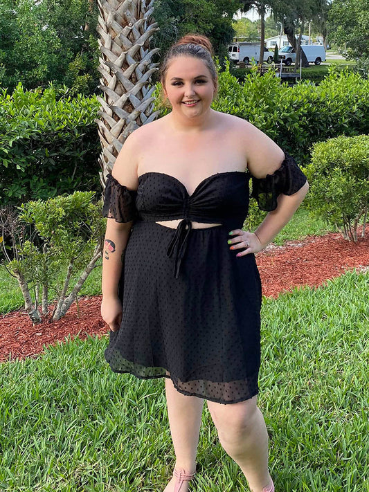 Off Shoulder Mesh Dress