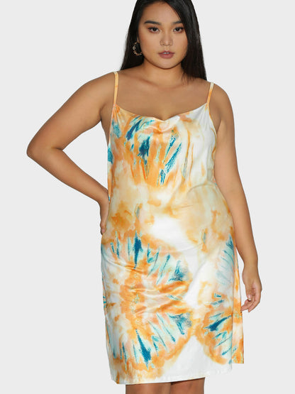 Tie Dye Cowl Neck Dress