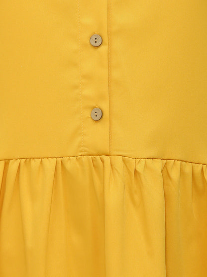 Frill Hem Lapel Collar Blouse